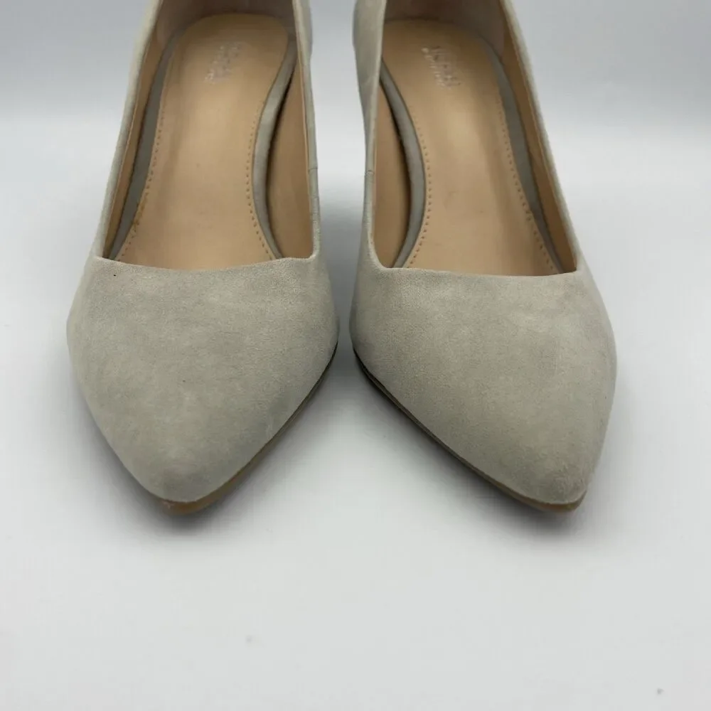 Michael Kors Dorothy Flex Pump Heels Size 7.5 Grey Suede Slip On Pointy Toe Shoe - Picture 3 of 9